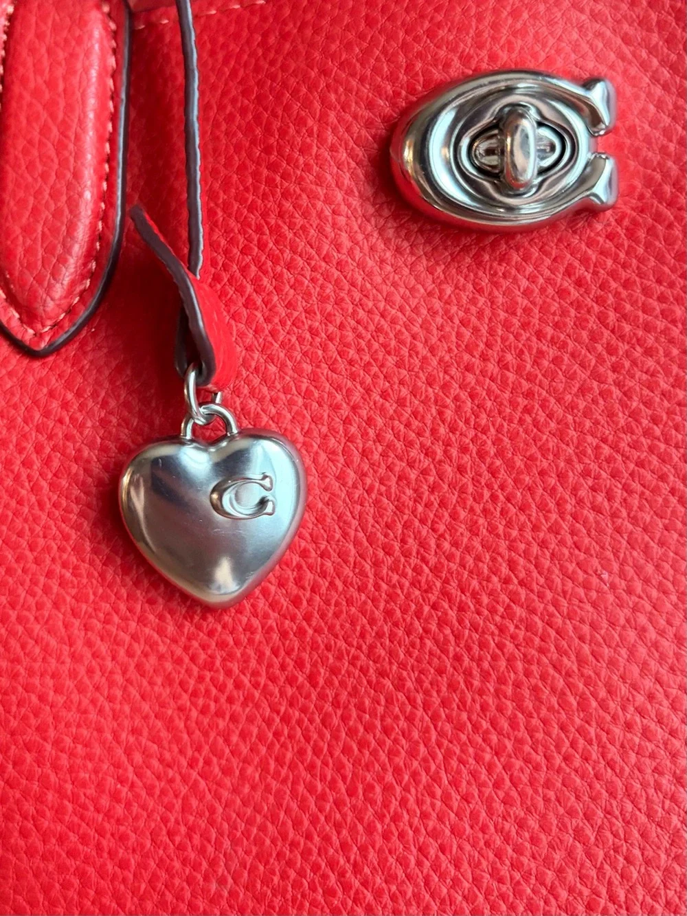 Coach Limited Edition Valentines Day Willow 24 Bag with Heart Charm